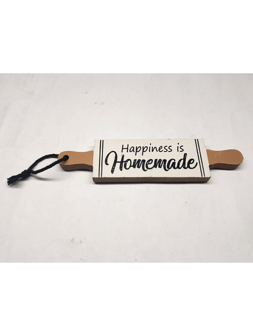 NEW Happiness is Homemade Rolling Pin Shape Wooden Hanging Sign 8 in x 2 in